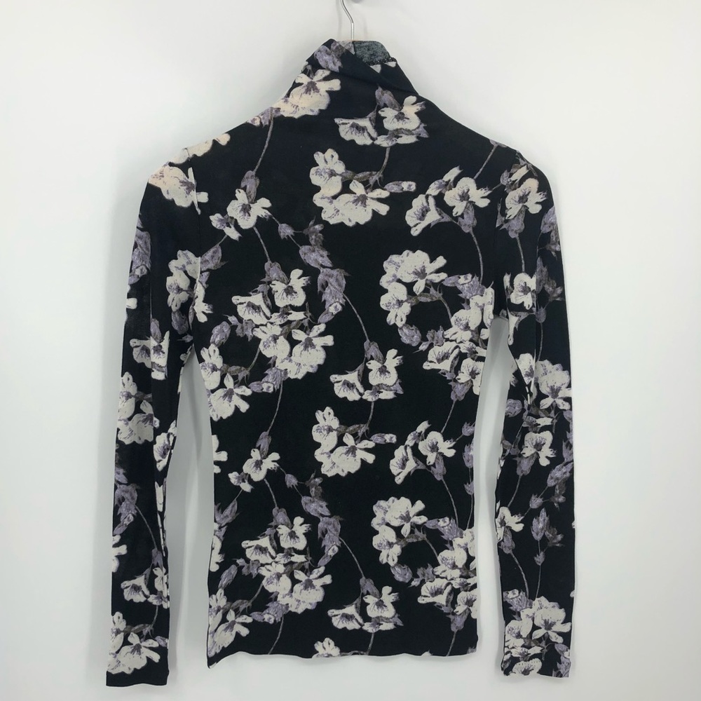CLUB MONACO Julie Turtleneck Black Floral XS - Picture 7 of 7